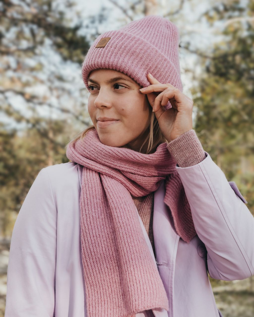 Victoria mohairhuivi vaaleanpunainen